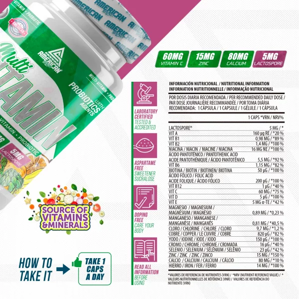 Multivitamin COMBO + Probióticos 60 caps - Imagen 2