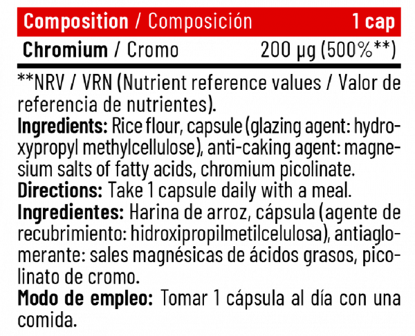 Cromo ULTRA CHROMIUM PICOLINATE 60caps - Imagen 2